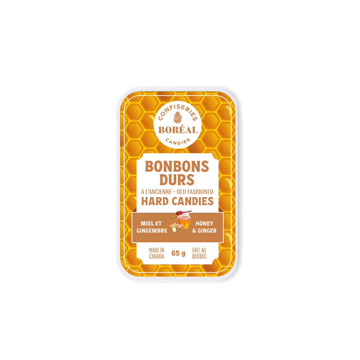 BONBONS DURS à l'ancienne : Miel et gingembre (65g)