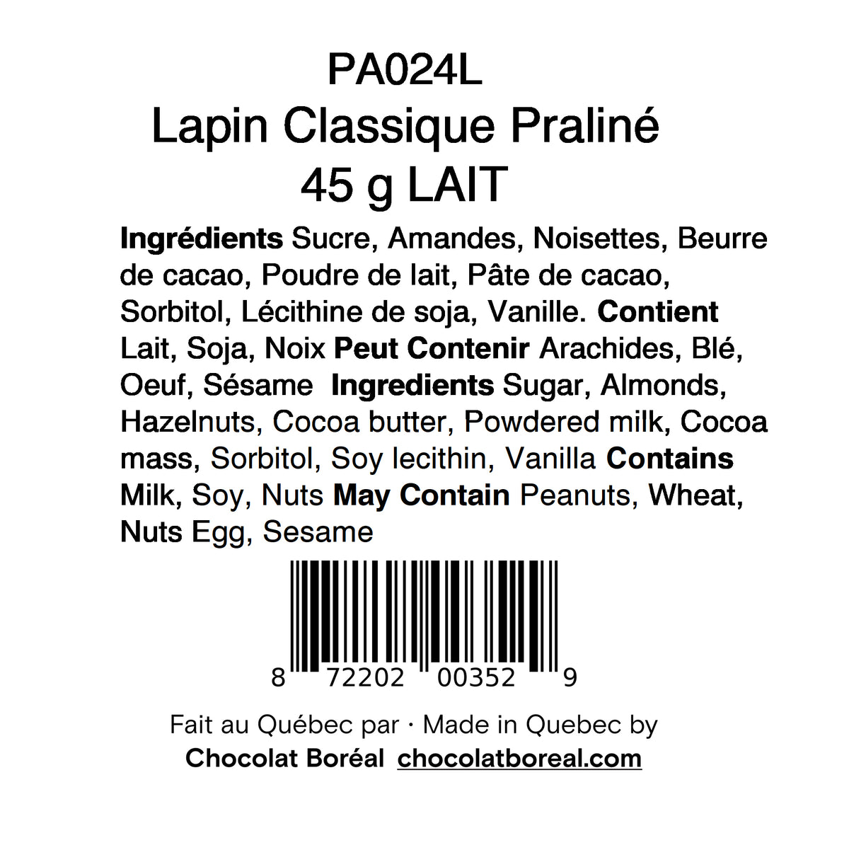 Classic praline bunny