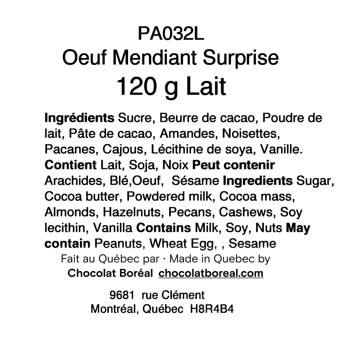 Suprise Egg Mendiant (120 gr) - Local delivery only