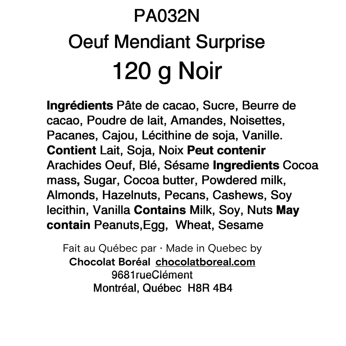 Suprise Egg Mendiant (120 gr) - Local delivery only