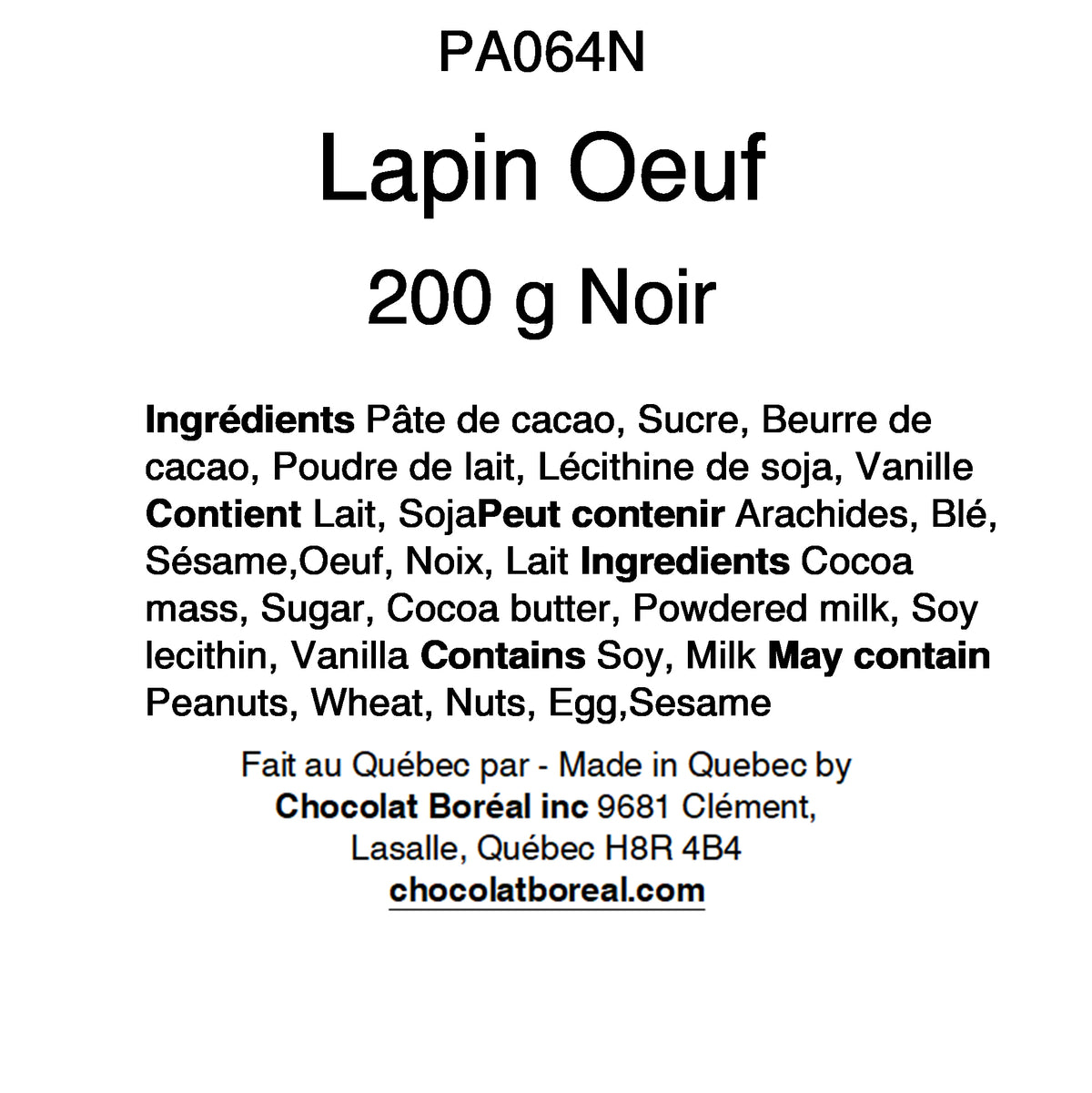 Rabbit and its egg (200gr) - Local delivery only