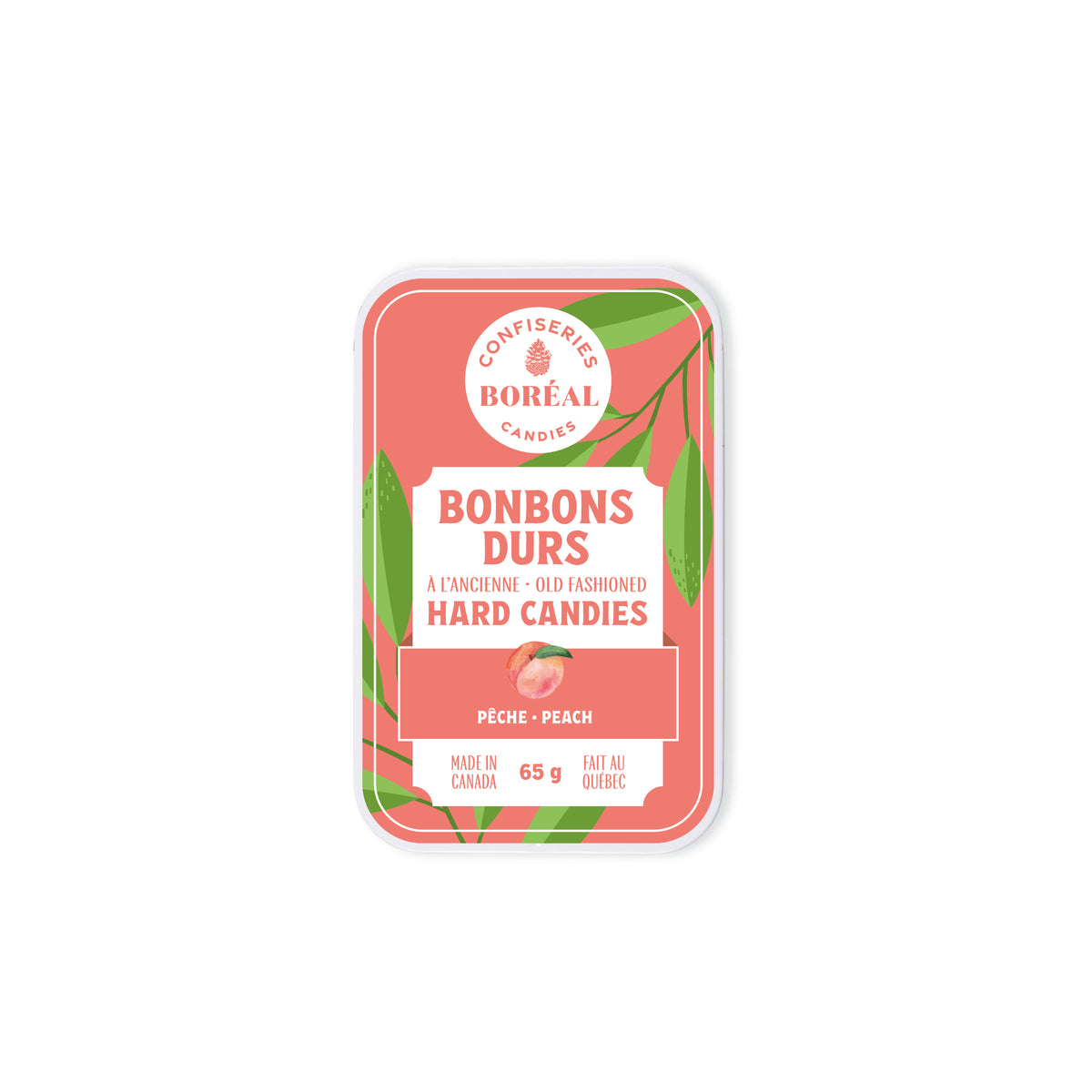 BONBONS DURS à l'ancienne : Pêche (65g)