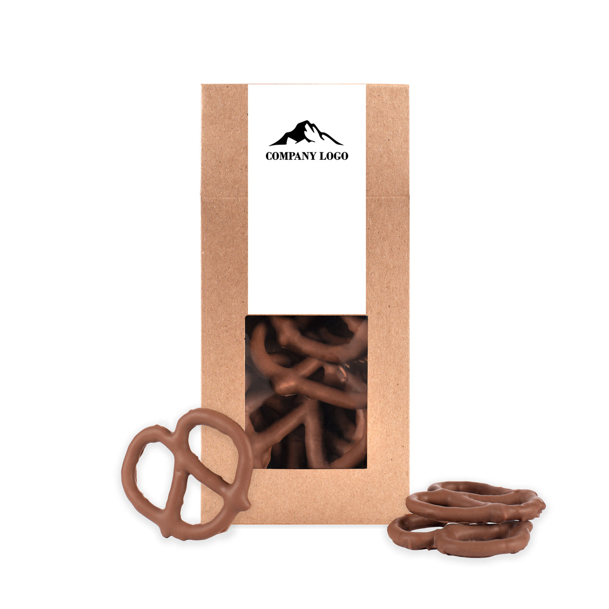 Personalized box of chocolate pretzels