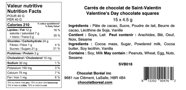 Valentine's Day chocolate squares - Valentine patterns