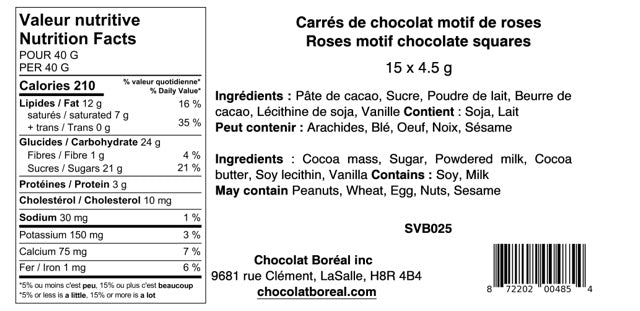 Valentine's Day chocolate squares - Roses pattern