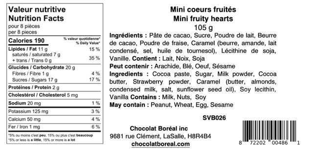 Mini coeurs fruités assortis