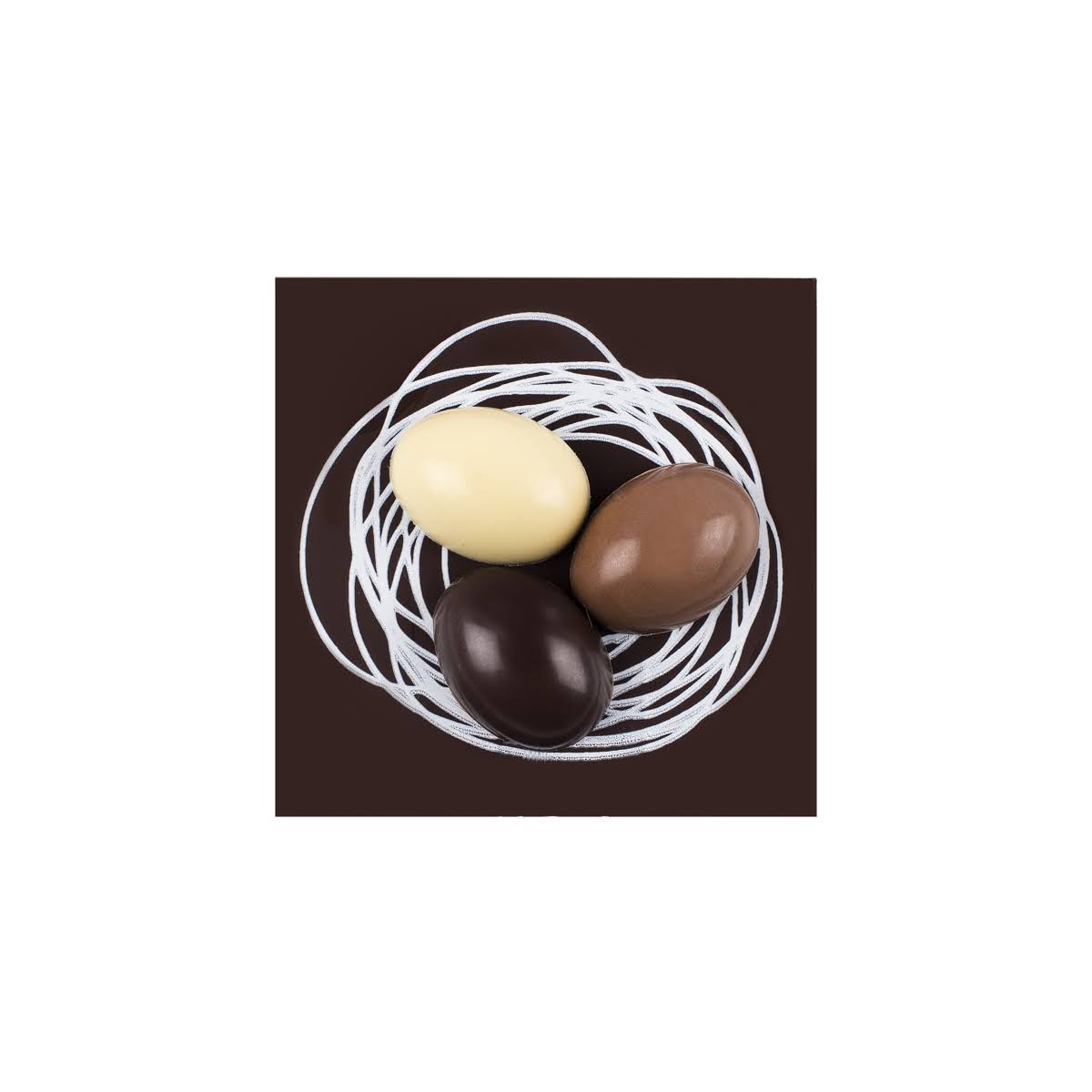 Nested eggs chocolate square
