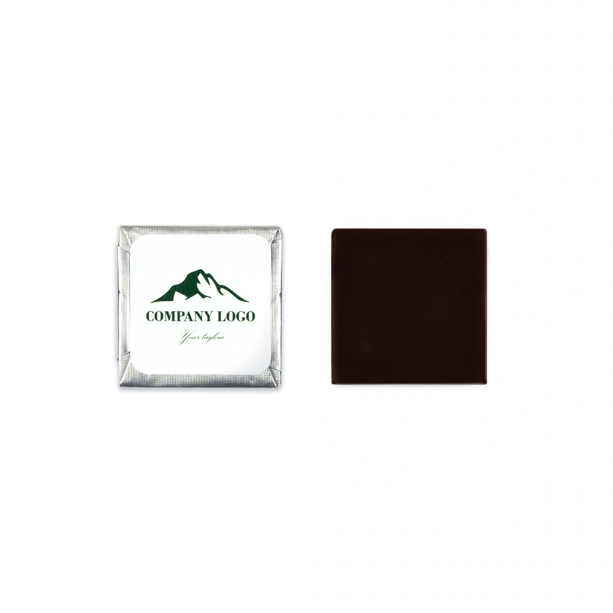 Carrés de chocolat garnis - Étiquette personnalisée