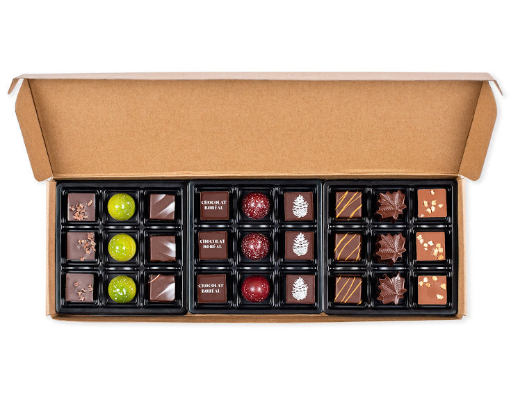Boîte de 27 chocolats fins assortis