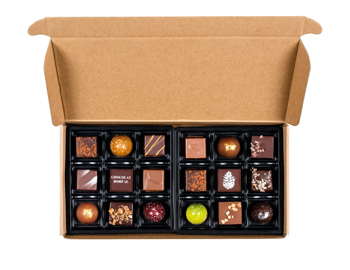 Customized box of 18 assorted chocolates